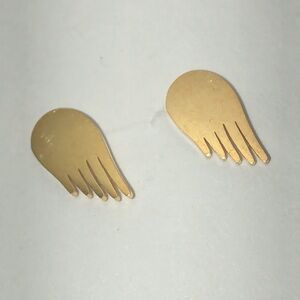 Gold Tone Stainless Steel Wing Stud Earrings